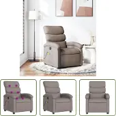 The Living Store Fauteuil de massage Taupe Tissu
