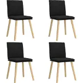 Syfax Chaises à manger lot de 4 noir tissu