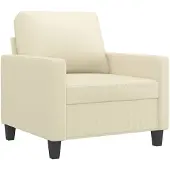 vidaXL Fauteuil Crème 60 cm similicuir