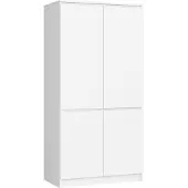 3Xeliving Armoire 4 Portes Blanc 90X51X180