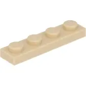 LEGO : 50 pièces Platte 1x4 en beige