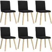 Syfax Chaises à manger lot de 6 noir tissu