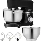 Arebos Robot de cuisine 1500W noir | Pétrin avec 2x bols mélangeurs en inox 4,5 & 5,5L | Silencieux