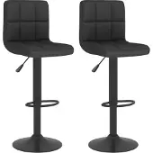 vidaXL Tabouret de bar 2 pcs. noir tissu