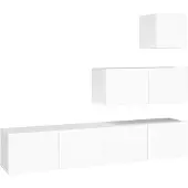 Syfax Ensemble de meubles TV 4 pcs Blanc Bois d'ingénierie
