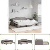 The Living Store Lit de jour extensible Taupe 90x200 cm Tissu