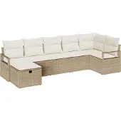 Syfax Ensemble de Canapés avec coussin 5 pcs polyrotin