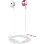 Akashi , Casque filaire avec jack 3,5 mm et microphone intégré, rose