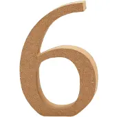 Creativ Company Cijfer 6 MDF 13cm, 1st.