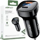 Acefast Chargeur de voiture B4, 66W, USB-C, USB, PPS, Power Delivery, Quick Charge 4.0, AFC, FCP, noir
