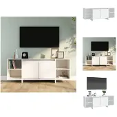 vidaXL Armoire TV Blanc 130x35x50 cm Bois composite - Meuble TV