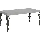 Itamoby - Table extensible 180/284x90 cm Karamay gris béton pieds anthracite