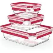EMSA 600767 Clip&Close Glas Set de boîtes de conservation 3 pièces
