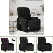 The Living Store Fauteuil de massage électrique noir similicuir