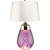 Elstead Lighting Lampe de table en verre violet avec abat-jour blanc 60 cm Lena E27 60W Elstead