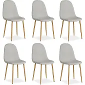 Homestyle4u Chaise Salle à Manger Lot de 6 Gris Design Moderne Chaises de Cuisine Chaises pas Cher Fauteuil Rembourrée