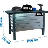 Simonwork (bancos De Trabajo) Bt6 5box Workbench 830x1200x730 Mm Argenté