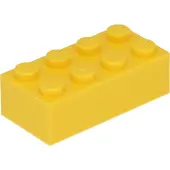 LEGO brique 2x4 3001 - 100 pièces jaune