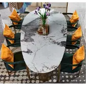 AEA Esstisch Marmor Edelstahl Kreative Modern Design Möbel Luxus Esszimmer Tisch