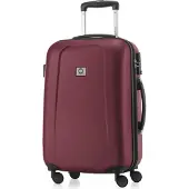 Hauptstadtkoffer - Wedding - Bagage à main valise rigide trolley valise à roulettes valise de voyage 4 roues doubles, valise cabine TSA, 55cm, 42 litres,rouge foncé