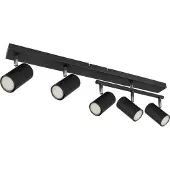 Globo Lampe de plafond à 5 lumières Robby Noir