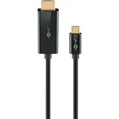 Goobay 75696 Câble USB-C vers HDMI 4K @ 60 Hz, 1 m, noir, 1 m - USB-C mâle > HDMI mâle (type A)