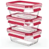 EMSA ClipClose verre Set de boîtes de conservation 3 pièces