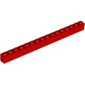 LEGO 10 pièces 2465 brique 1x16 partie briques de base 10 rouge