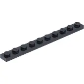 LEGO 1x10 plaques 4477 - 100 pièces noir