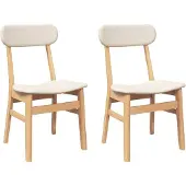 vidaXL Chaises de salle à manger avec coussins 2 pcs. Bois massif d'hévéa