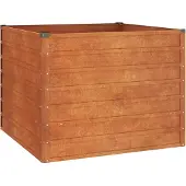 Syfax Jardinière surélevée en acier corten, pour jardin, balcon, patio, résistante aux intempéries, 100x100x77 cm, sans fond, couleur rouillée