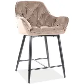 Signal Petite chaise de bar LUSINE - beige / noir
