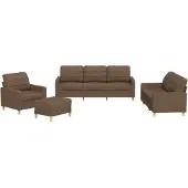 vidaXL Ensemble de canapés 4 pièces avec coussins Tissu brun