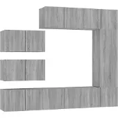 Syfax Ensemble de meubles TV 8 pcs Sonoma gris Bois d'ingénierie