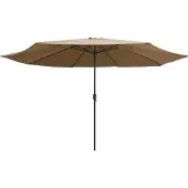 Syfax Parasol de jardin avec mât en métal 390 cm taupe