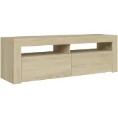 Sonstiges Meuble TV avec lumières LED chêne sonoma 120x35x40 cm