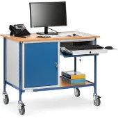 Fetra Table roulante avec armoire en acier et tiroir coulissant