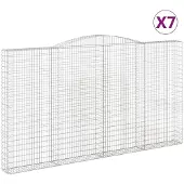 vidaXL Gabions avec arc surélevé 7 pcs. 400x30x220/240cm Fer galvanisé