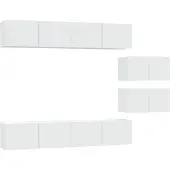 Syfax Ensemble de meubles TV 6 pcs Blanc Bois d'ingénierie