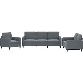 Syfax Ensemble de canapés 3 pcs gris foncé velours