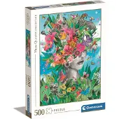 Clementoni CLE puzzle 500 HQ Tête dans la jungle 35526