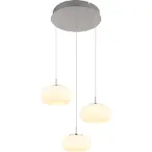 Globo Suspension LED, nickel mat, verre opalin, H 150 cm