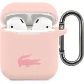 Lacoste Liquid Silicone Glossy Printing Logo Case für AirPods 1/2 Pink
