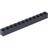 LEGO 100 pièces 6112 Brick 1x12 Part Basic Bricks 100 Noir