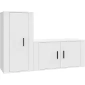 vidaXL Ensemble de 2 armoires TV blanc en bois composite