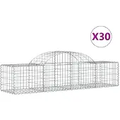 vidaXL Gabions avec arc surélevé 30 pcs. 200x50x40/60 cm Fer galvanisé