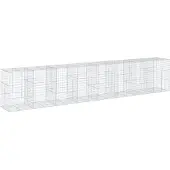 Syfax Panier gabion avec couvercle 800x100x150 cm fer galvanisé