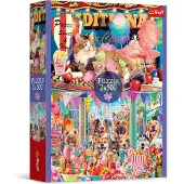 Trefl CLUBS PUZZLE 2x500 Fluffy amis chats chiens 37495