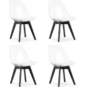 Leobert MARK chaise - transparente / pieds noirs x 4