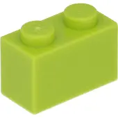 LEGO 250 pièces , pièce c. 3004 en citron vert (lime)